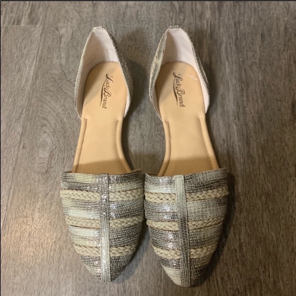 Lucky brand faux snakeskin pointed toe flats - Picture 3 of 8